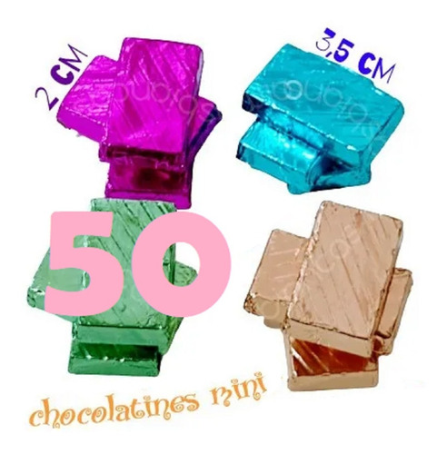 50 Chocolatines Artesanales Mini Bombones Candy Bar