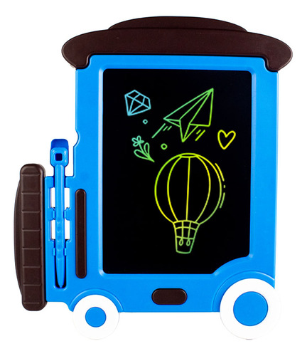 Lousa Mágica Lcd Infantil Tablet Trenzinho P/ Crianças Cor Azul