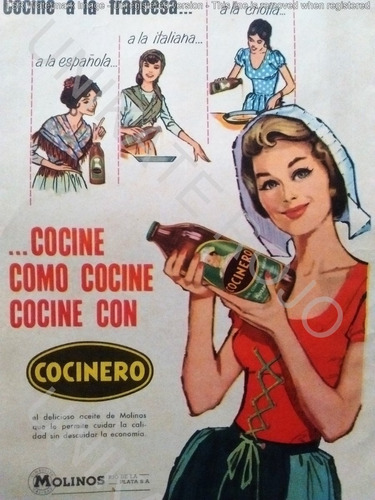 Antigua Publicidad Clipping Aceite Cocinero Molinos Año 1962