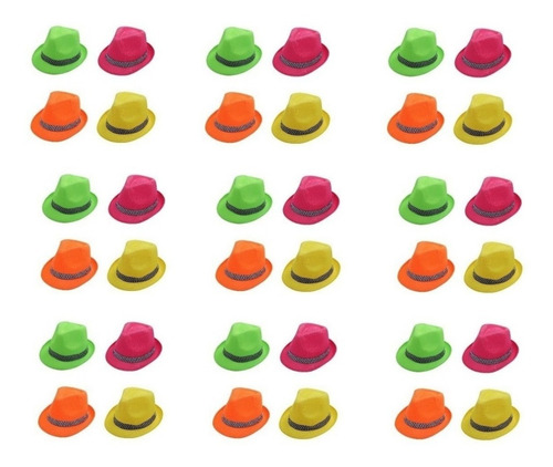 Cotillon Pack X 24 Sombreros Tanguero Guapo Tango Fluo