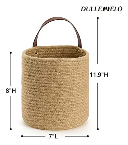 Dullemelo Set De 2 Cestas Colgantes Pequeñas De Yute 7 (d)