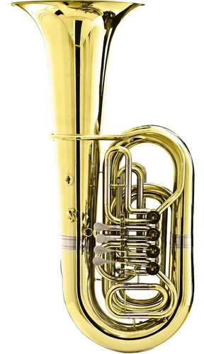 Tuba Harmonics 4/4 Sib 4pistos Hbb-200l C/rotores Cor Dourado