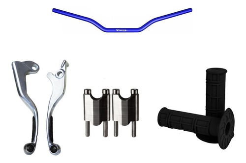 Manubrio X5 Azul Grip Puño Clamp Negro Xtz 125 +2014 Wirtz