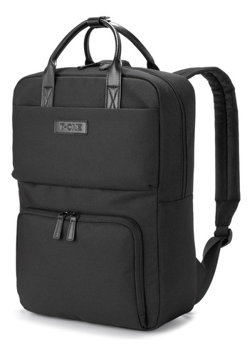 Mochila T-onebag Street urbana estudio notebook reforzada impermeable bolsillos color negro diseño de la tela liso
