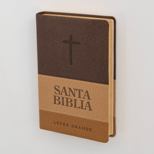 Biblia Nrv 2000 Act Letra Grande - Marrón/beige (cruz)