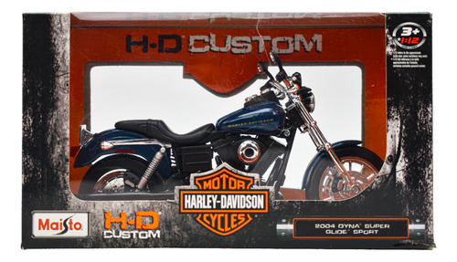 Harley Davison 2004 Dyna Super Glide Escala 1:12 Maisto Cd