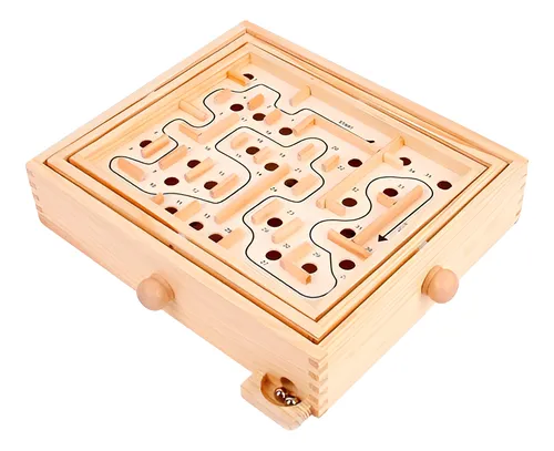 Juego Didáctico Laberinto De Equilibrio En Madera Con Esfera