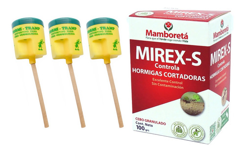 Mamboretá Mirex-s Hormiga Cortadora 100g Con Porta Cebo 3u