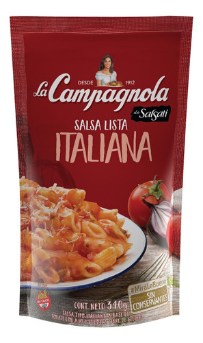 Salsa italiana La Campagnola sin TACC en doypack 340 g