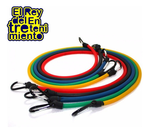 Set 5 Bandas Elástica Resistencia + Bolso +2 Handgrip El Rey