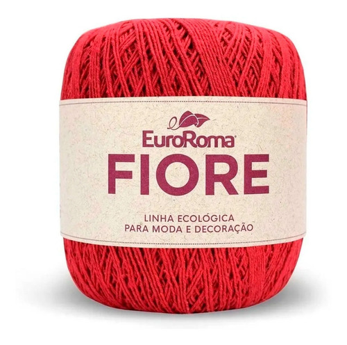 Linha Barbante Fiore 8/4 Euroroma 500m Cores Tricô Crochê Cor Vermelho - 1000