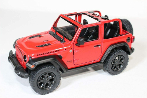 Jeep Wrangler 2018 Kinsmart, Sin Techo, Rojo, Juguete 1:34