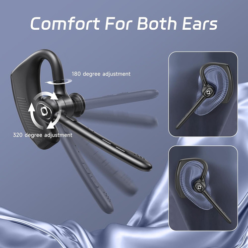 Wireless Headset Bluetooth Earpiece With Dual Noise Cancelin