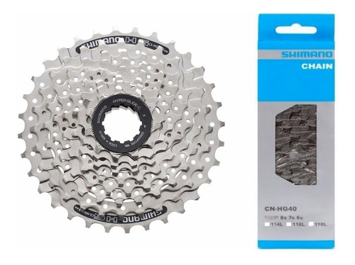 Cassete Shimano Tiagra Sora 8v Hg41 11-30 + Corrente Hg40