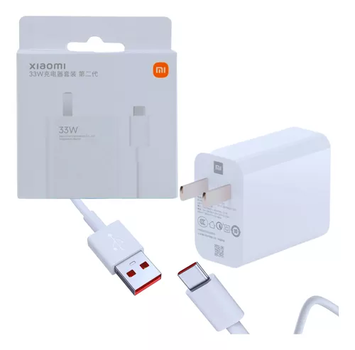 Cargador Xiaomi 33w Original Tipo C. Turbo Cargador Mdy11ex Color Blanco