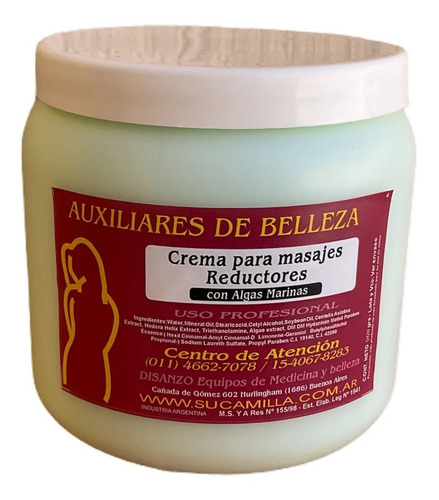 Crema Para Masajes Reductores 1 Kg