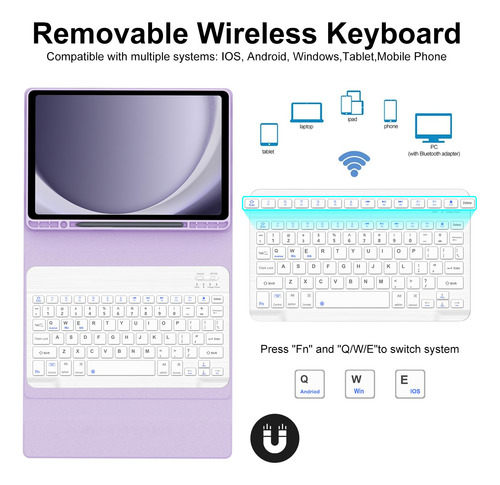 Funda De Teclado Samsung Galaxy Tab A9 Plus Sm-x210/x216/x21 Color