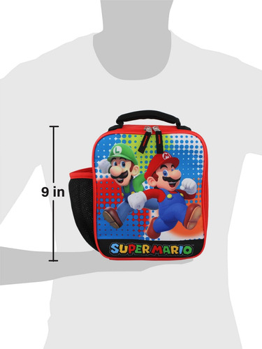 Super Mario Bros Fiambrera Escolar Con Aislamiento Suave Par