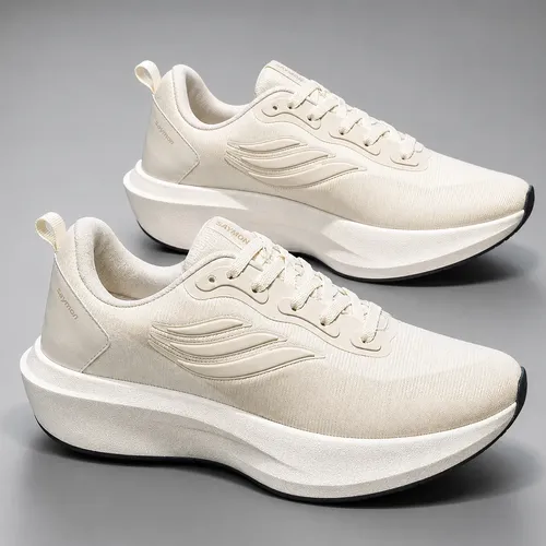 Tênis Masculino Feminino Academia Corrida Leve New Estiloso Bege Fênix 35 Br