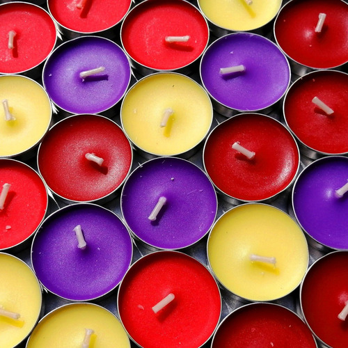 60 Velas De Té Flotantes Y De Colores