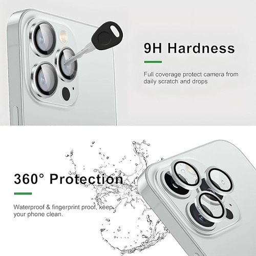 Protector Lente De Camara Metálico Para Iphone Pro / Pro Max Plateado Iphone 14 Pro / 14 Pro Max
