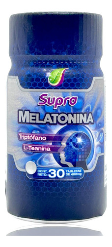 Melatonina Triptófano 30 Tabletas De 400 Mg Supra