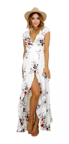 No puedo leer ni escribir web Porque Vestido Largo De Fiesta Blanco Con Flores Vestido Elegante | Cuotas sin  interés