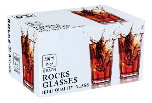 Jogo 6 Copos Long Drink 13x9x9cm 410ml Vidro Transparente