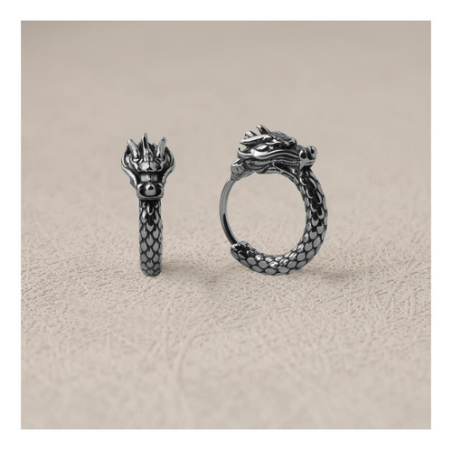 Pendientes De Aro De Acero Inoxidable Con Dragón Para Hombre