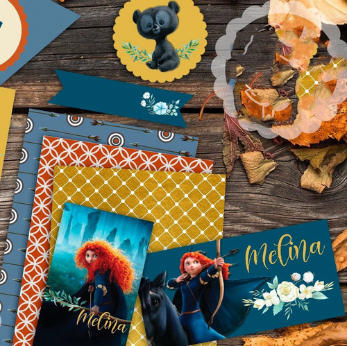 Kit Imprimible Merida Valiente Brave Princesa Disney W109
