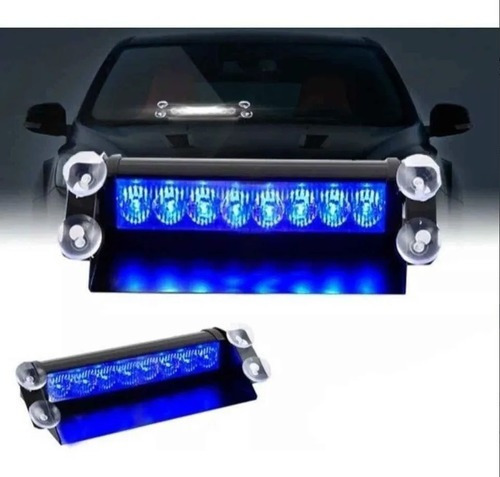 Baliza Parabrisa Auto Led Estroboscópica Azul/azul 12v