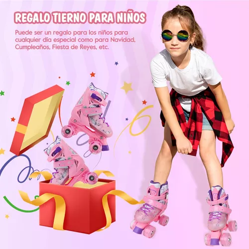 Patines De 4 Ruedas Ajustable Niños Niñas Con Luces Bolsa