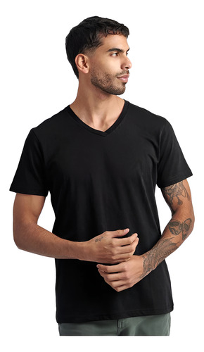 Polo Cuello V Hombre 100% Algodon Rx No Se Achica Ni Destiñe