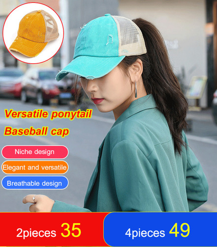 Gorra De Béisbol Versátil Con Forma De Cola De Caballo