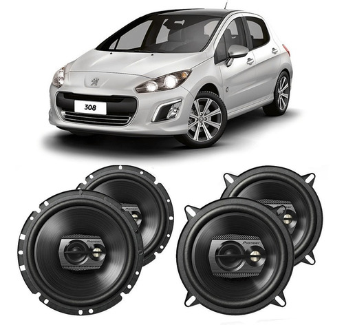 Falante Peugeot 308 2012 A 2015 200w Rms Automotivo Kit