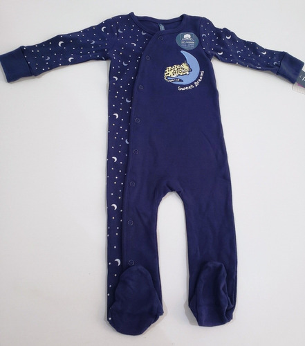 Mameluco Pijama Bebe Niño, 12 Meses Azul Nuevo 100% Algodón