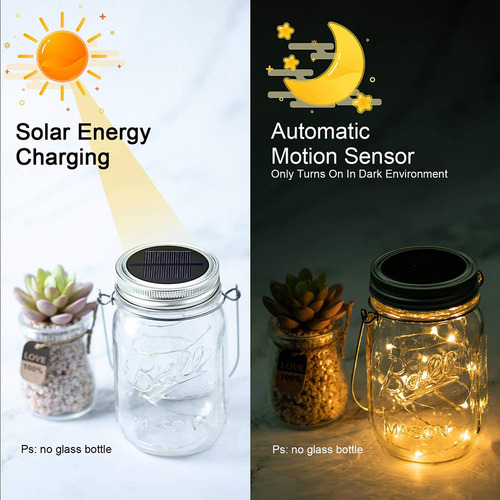 Guirnalda De 20 Luces Led Con Tapa De Cristal Solar, 6 Unida