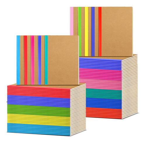 Handepo Paquete De 100 Cuadernos De Papel Kraft A5 Rayados,