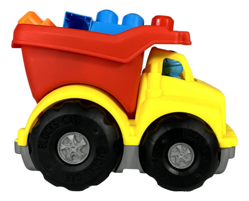 Camión De Juguete Escolar Cubos Grandes De Blocks Luptoys Juguete Para Niños, Didáctico, Educativo. Ayuda Motricidad Fina Amarillo