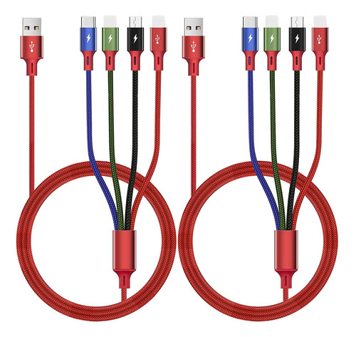 Cable De Carga Mltiple De 3.5 A [2 Unidades De 6 Pies] 4 En