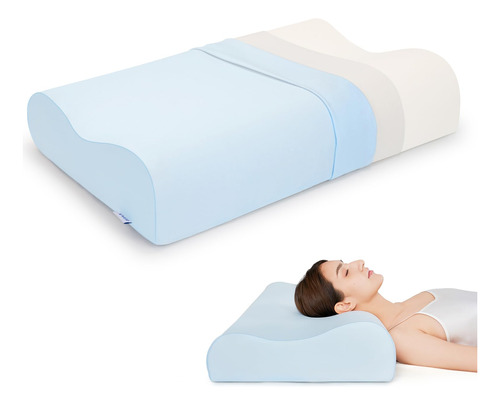 Spuer Almohada De Espuma Viscoelastica Con 2 Soportes Altos,