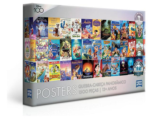 Quebra Cabeça Disney 100 Posters 1500 Peças Toyster