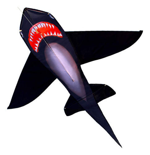 Hengda Kite Cometa De Tiburon Negro Realista Para Ninos, Com