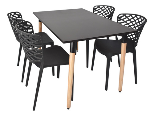 Combo Comedor Eames Mesa 1,20 X 80 Y 4 Sillas Calegari