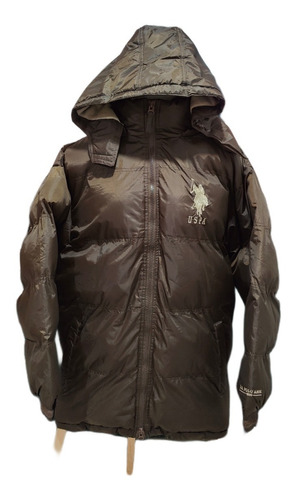 Chamarra Uspa Ultra Termica Gruesa Hombre Rojo Cafe Puffer