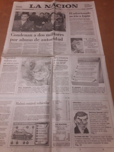 Tapa Diario La Nación 13 05 1994 Caso Carrasco Maradona 