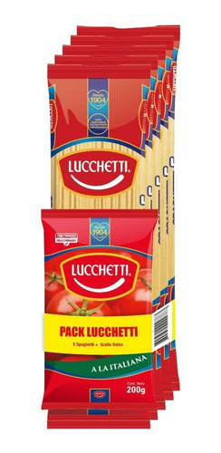 Pack 5 Tallarin N°77 De 400g + 1 Salsa Lucchetti Italiana