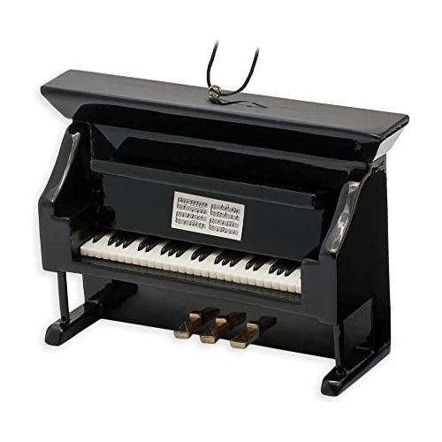 S - Adorno De Piano Vertical De Madera Negra De 2.8 In