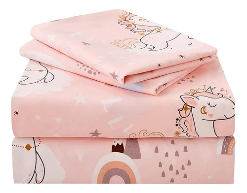 Jsd Pink Moon Unicorn Kids Sheet Set Twin 3 Piece, Lindas Sá