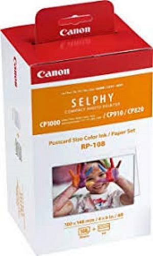 Papel Y Tinta Para Impresoras Canon Selphy 108 Fotos + Envio